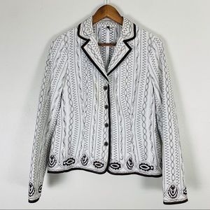 Tahari 100% Cotton Embroidered Blazer